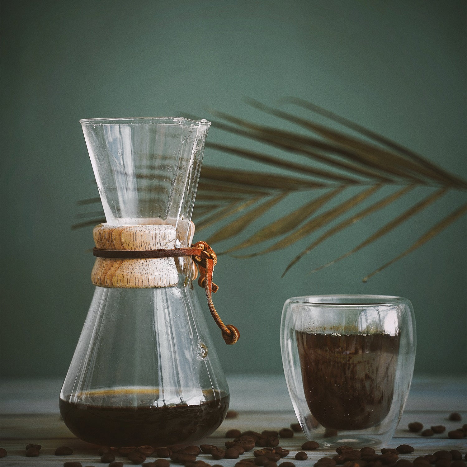 picture of a pour over and cup of coffee