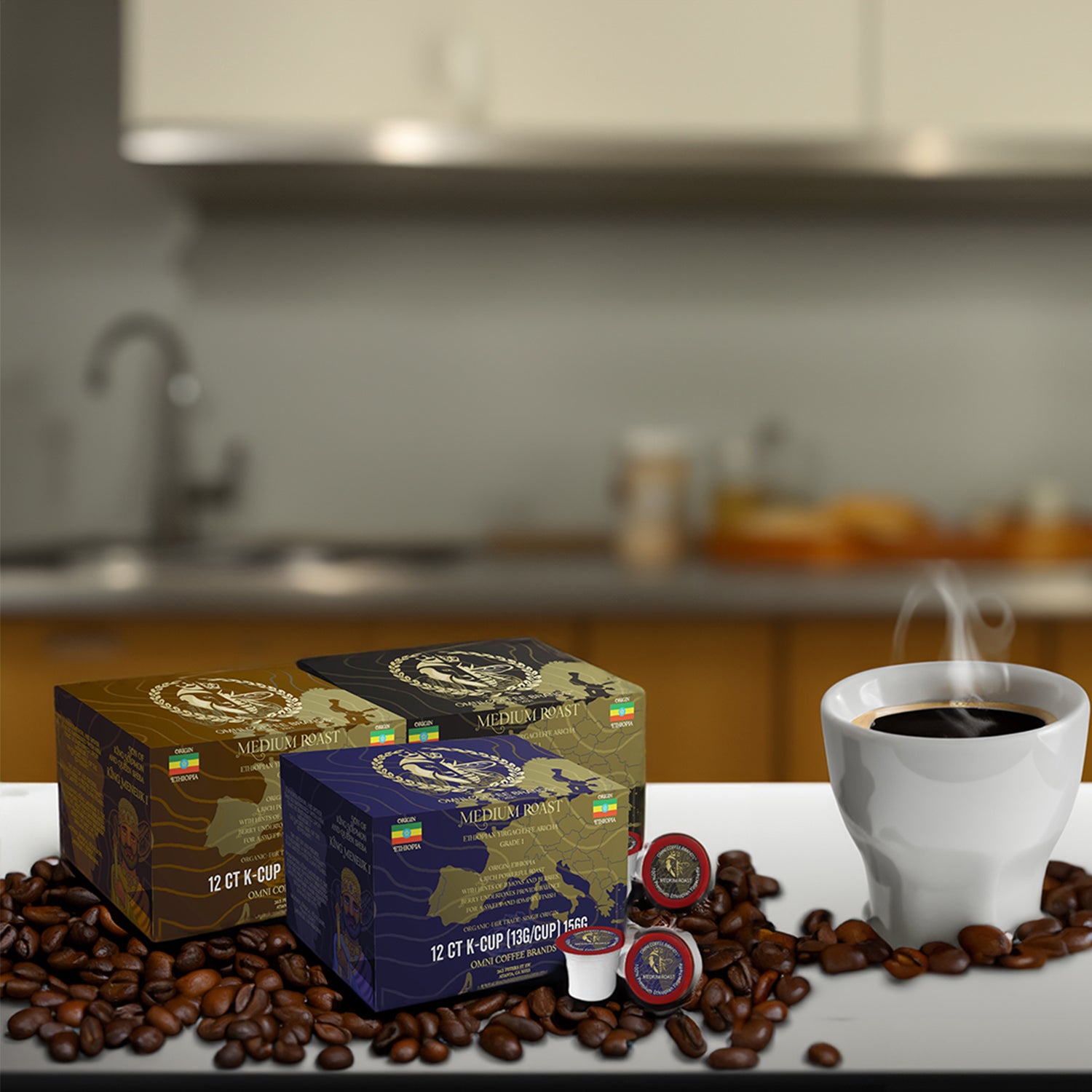 Omni Queen Premium K Cup Ethiopian Yirgacheffe Omni Coffee Brands