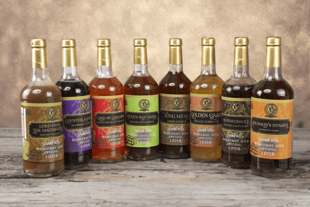 Gourmet Coffee Syrups - 6 Pack - 100% Natural - Artisanal Syrups - Elevate Your Coffee Experience with Premium Handcrafted Gourmet Coffee Syrups - Omni Coffee Brands